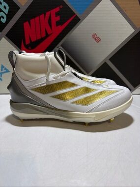 Adidas Adizero Impact+ 2.0 Light strike Pro Baseball Cleat Gold/White Size 8.5